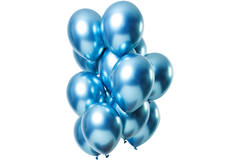 Ballonnen Mirror Effect Blauw 33cm - 12 stuks
