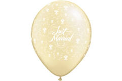 Palloncini avorio Just Married - 50 pz