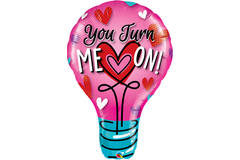 Folieballon Liefde 'You Turn Me On!' Roze - 102 cm