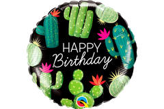 Balon foliowy 'Happy Birthday' Cactuses - 45cm