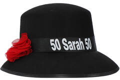 Cappello a bombetta Sarah 50 anni con fiore 2