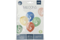 Ballons Retro 3 Jahre Mehrfarbig 33cm - 6 Stück 2