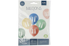 Ballonnen Retro 11 Jaar Meerkleurig 33cm - 6 stuks 2