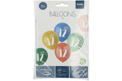 Ballonnen Retro 12 Jaar Meerkleurig 33cm - 6 stuks 2