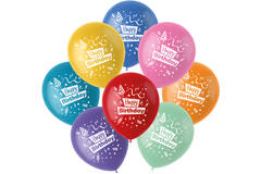 Palloncini Color Pop 'Happy Birthday!' Multicolore 23cm - 8 pezzi