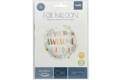 Balon foliowy 'Have An Awesome Birthday!' Retro - 45cm 2