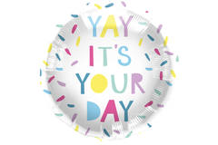 Balon foliowy 'Yay It's Your Day' wielokolorowy - 45cm