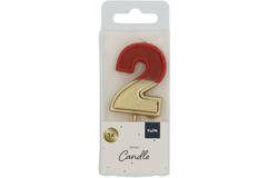 Candle Retro Number 2 Red 2