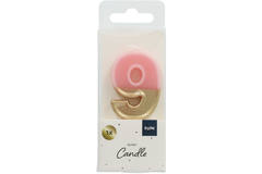Candle Retro Number 9 Pink 2