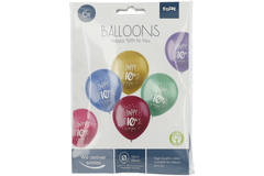 Ballonnen Shimmer 10 Jaar Meerkleurig 33cm - 6 stuks 2