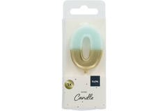 Candle Retro Number 0 Light Blue 2