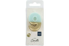 Candle Retro Number 9 Light Blue 2
