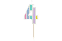 Candle Pastel Number 4 Multicolour
