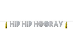Buchstabengirlande Hip Hip Hooray - 1,6 Meter