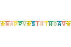 Banner con lettere Happy Birthday Retro - 1,6 metri
