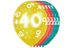 Balony na 40.urodziny - 5 sztuk
