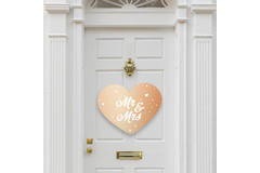 Ślub różowo-złoty znak drzwi