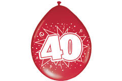 Balony na 40.urodziny / rocznicę Ruby Red - 8 sztuk