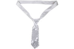 Cravatta Argento Metallizzata con Glitter
