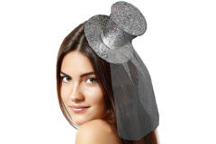 Cappello tiara glitter argento
