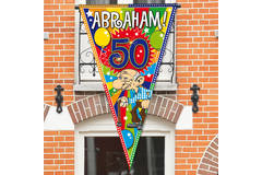 50th Birthday Abraham Super Party XL Bunting - 90x150 cm