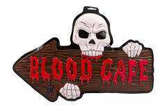 3D znak Halloween Blood Cafe
