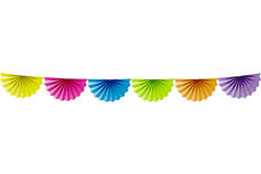 Ghirlanda con ventagli Multicolore - 4 metri