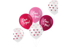 Ballonnen 'Love You!' Mix Roze 33cm - 6 stuks