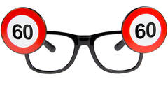 60 urodziny okulary znak drogowy