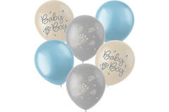 Latex Balloons - Blooming Baby Boy - 33 cm - 6 pieces