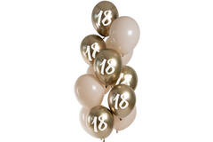 Balloons Golden Latte 18 Years 33cm - 12 pieces