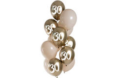Balloons Golden Latte 30 Years 33cm - 12 pieces