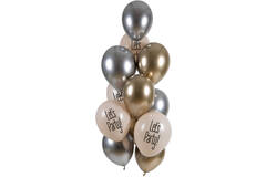 Balloons Let's Party White Tie 33cm - 12 pieces