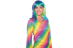 Parrucca Lunga Bob Neon Rainbow 1