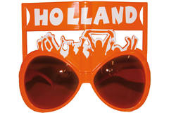 Orangefarbene Brille Holland Spruchband