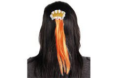 Fermaglio per capelli grande arancione con corona