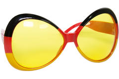 Okulary Oversized Germany - czarno-czerwono-żółte