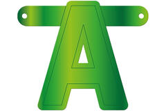 Banner verde lime lettera A.