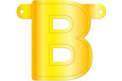 Banner letter b geel