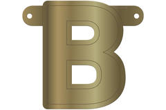 Banner metallico dorato lettera B.
