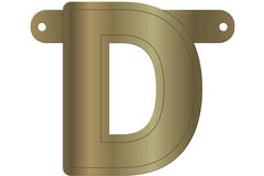 Banner-Girlande Buchstabe D Gold Metallic 1