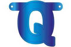 Banner letter q blauw 1