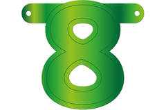 Banner / Garland Number 8 Lime Green