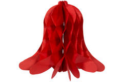 Czerwony dzwonek świąteczny o strukturze plastra miodu - 2 sztuki