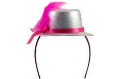 Tiara con cappello argento metallizzato 1