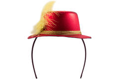Tiara z kapeluszem czerwony metalik 1