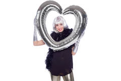 Foil Balloon Heart-Shaped Picture Frame Silver - 80x70cm 1
