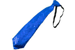 Cravatta glitterata con led blu metallizzato