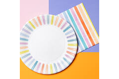 Disposable Plates Stripes Pastel 23cm - 8 pieces 4