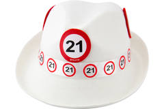 Cappello Trilby Bianco Segnale Stradale 21 Anni 1